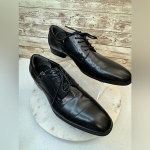 Alfani Mens Solid Black Memory Foam Dress Shoe Oxford EUC Sz 11 m